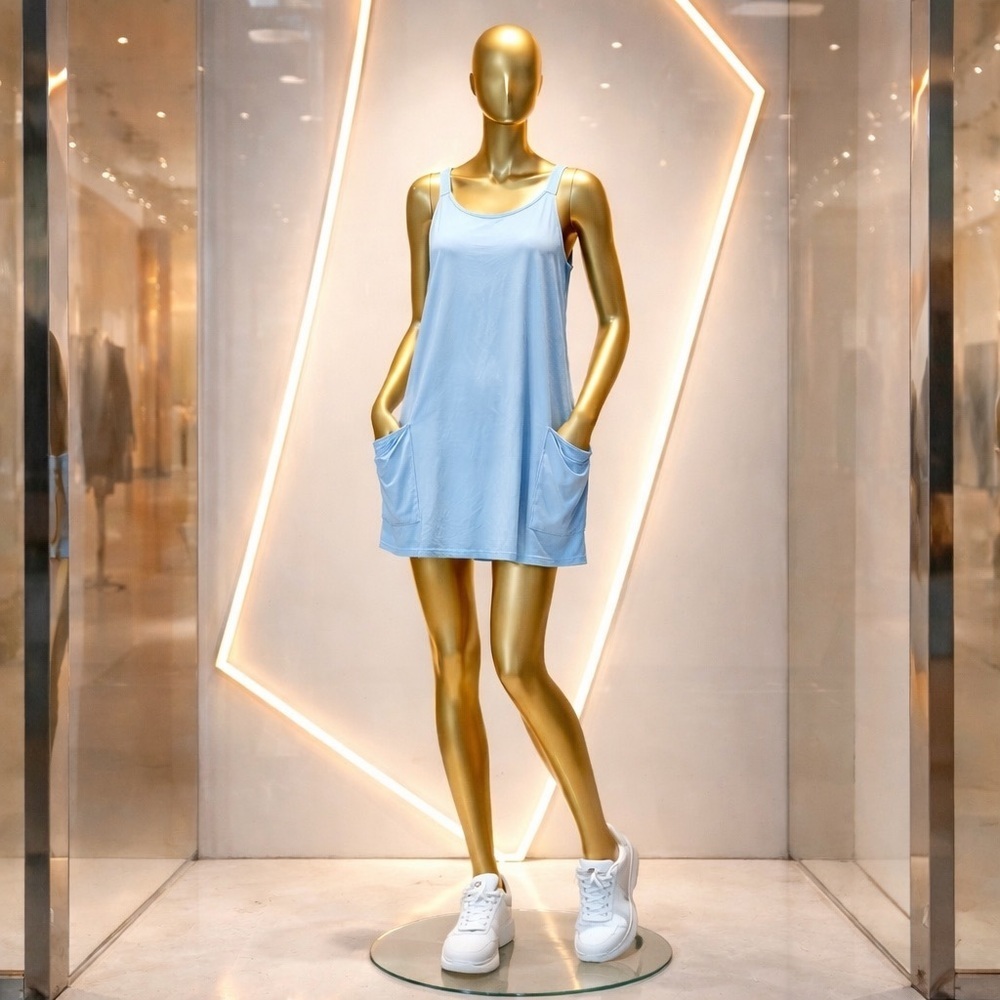 Women’s layered activewear dress with built in shorts
